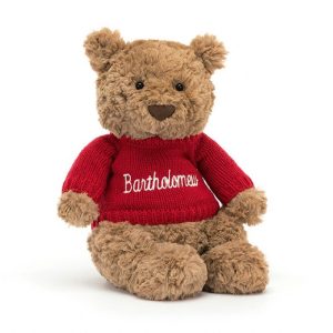 Bartholomew Bear with Personalised Red Jumper Medium | SPKDR5274