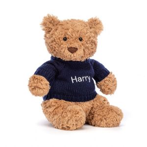 Bartholomew Bear with Personalised Navy Jumper Medium | CTZGK5872